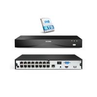 Grabador Nvr Zosi 4K De 8 Mp, 16 Puertos, 32 Canales H.265+ Con Cámara De 4 Tb +16