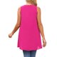 thumbnail image 3 of INSPIRE CHIC Blusa sin mangas de gasa casual de mujer para el regreso a clases, camiseta suelta asimétrica de cuello redondo, parte superior de verano, L Rosa caliente, 3 of 6