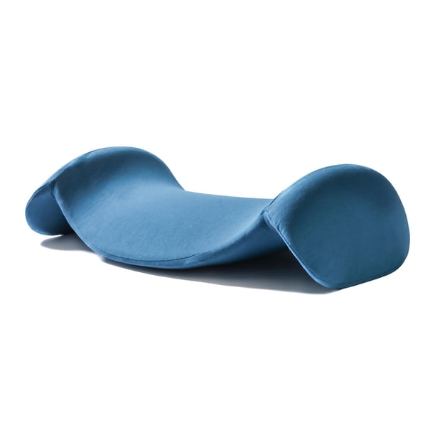 REGALWOVEN Almohada de Soporte Lumbar de Algodón para Silla de Oficina Coche Viaje Azul Pavo Real 18.9x11x5.1 pulgadas
