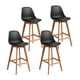 thumbnail image 1 of Pack 4 Taburetes Piso Bar Acolchado Altura 65cm Eames Tulip Negro, 1 of 8