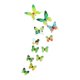 thumbnail image 3 of 12 Pegatinas De Mariposa Para Decoración De Jardín, Calcomanías De Pared De Mariposa 3D Luminosas, Verde, 3 of 5
