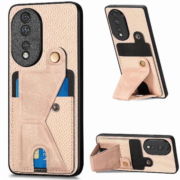 Funda Resistente para Honor 80 con Tarjetero y Soporte, Diseño Magnético Blanco