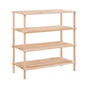 Importclick - Zapatero Organizador De Madera Con 4 Niveles Café Claro.