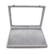 thumbnail image 4 of Caja de almacenamiento de joyas, bandeja de joyería con tapa transparente, soporte para presentación de joyería para anillos, pendientes, collares, pu Gris, 4 of 5