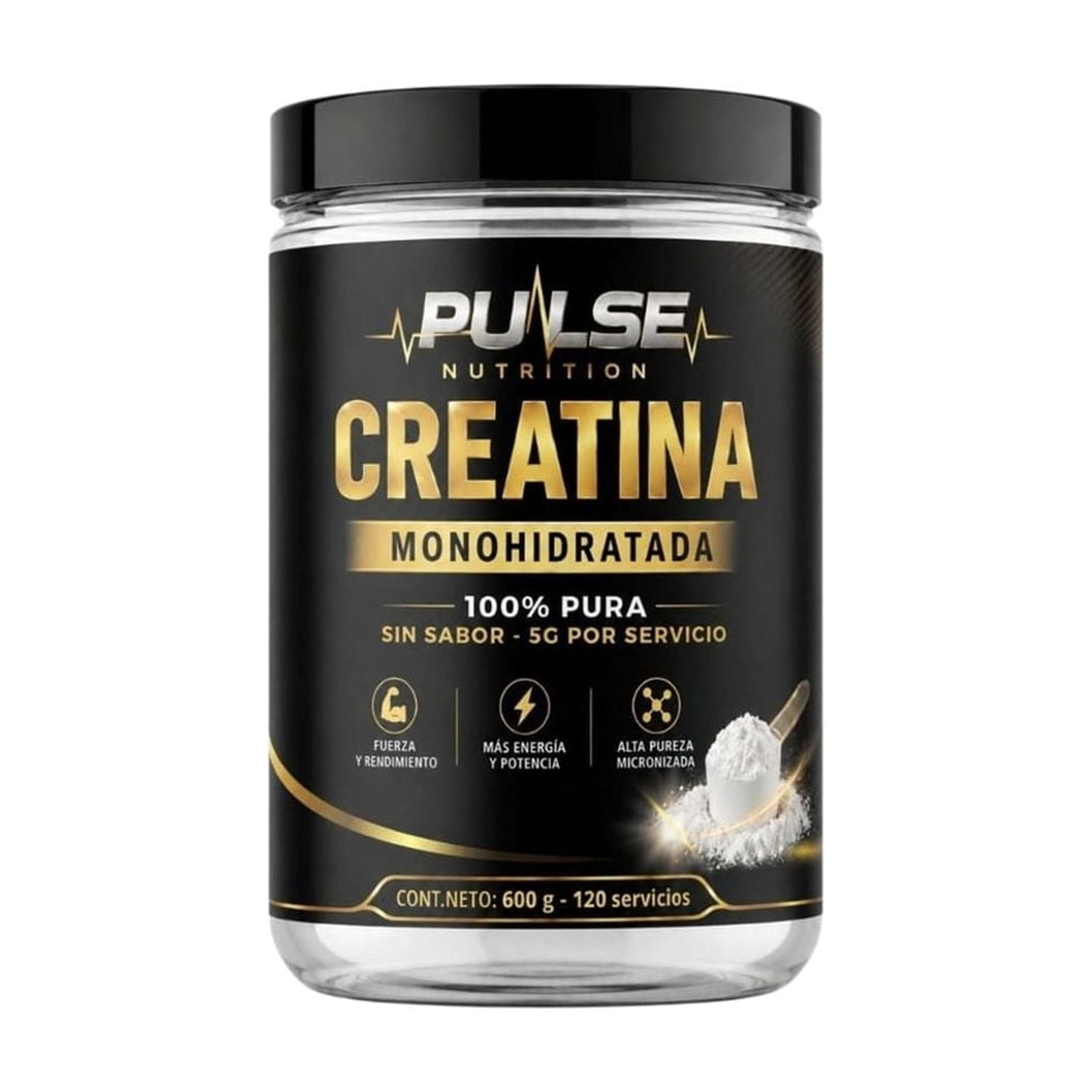 Creatina Monohidratada 600gr Sin Sabor - Pulse Nutrition