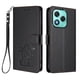 thumbnail image 1 of Funda Billetera con Relieve de Gato para Honor 400 Lite, Negro, 1 of 6
