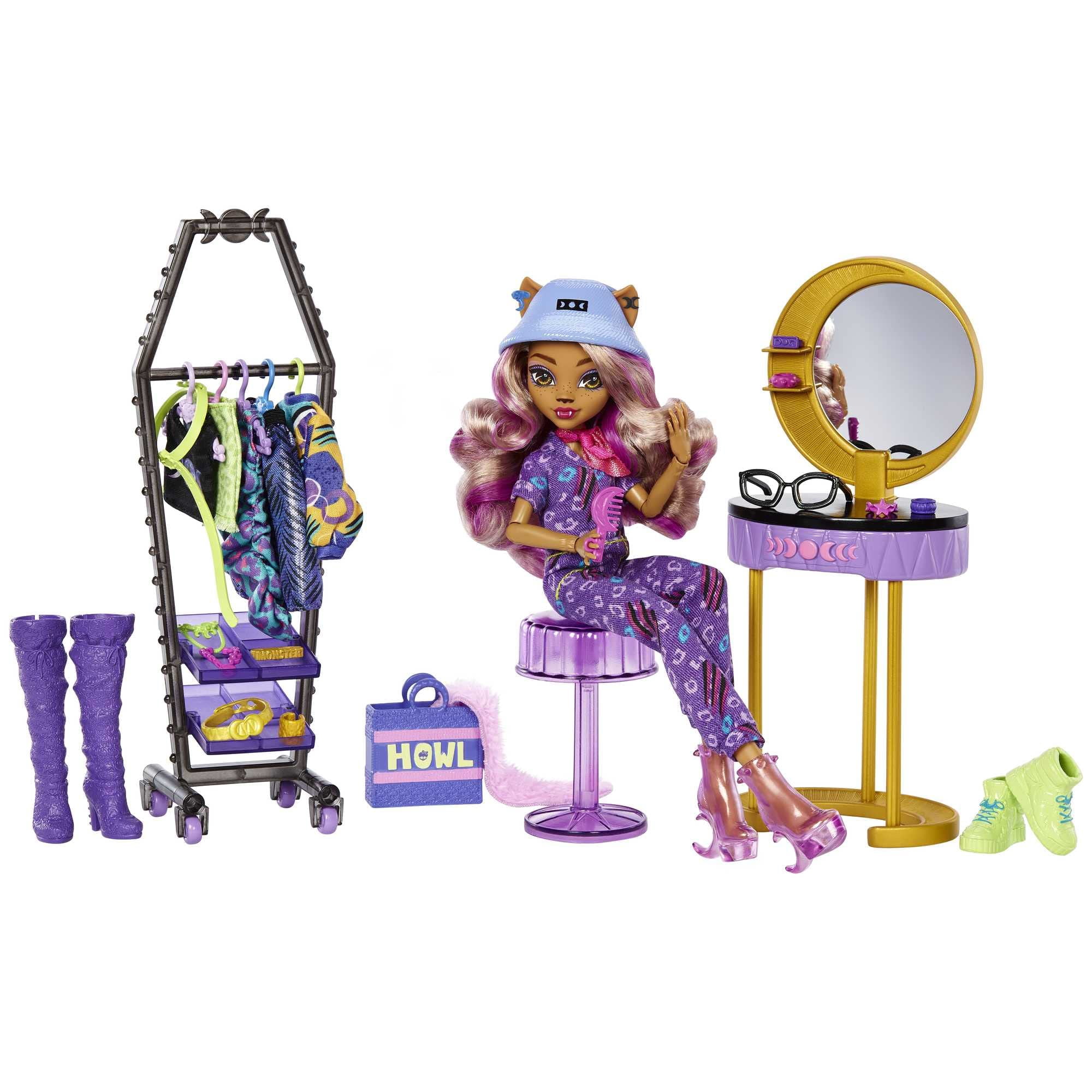 Fashion Playset Monster High Doll Clawdeen Wolf Con Más De 20 Piezas