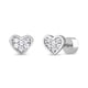thumbnail image 1 of Aros de Corazón con Circones Transparentes de Plata 925, 1 of 2