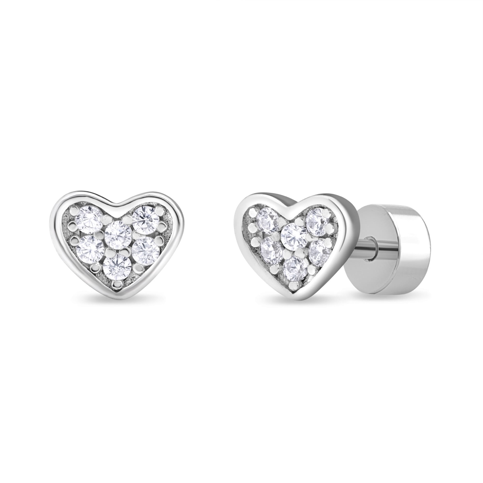 Tiana Joyas - Aros De Corazón Con Circones Transparentes De Plata 925