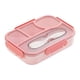 thumbnail image 1 of Caja Bento REGALWOVEN Lonchera para Adultos, Contenedor de Comidas con Compartimentos Divididos de 19.5*19.5*5.1 pulgadas con Ranura para Cubiertos Incorporada para Trabajo y Viaje Rosa, 1 of 5