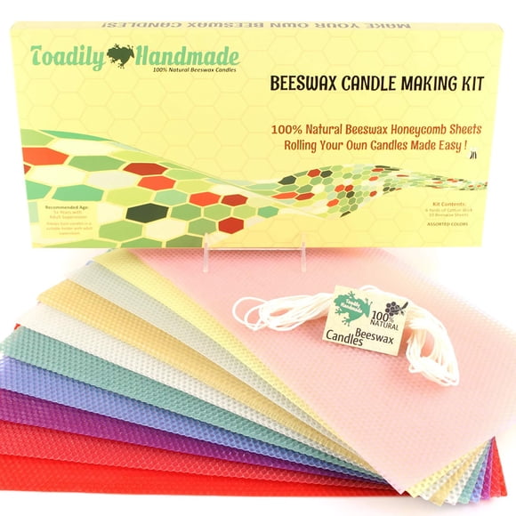 Kit de velas de cera de abeja Toadily Handmade, 10 hojas, 20 x 40 cm