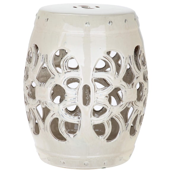 Taburete decorativo para jardín Safavieh Imperial Vine, cerámica, crema