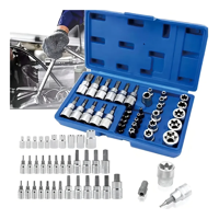 Genérico - Juego De Dados Torx 34 Pcs Estrella Hembra Macho Color Plateado