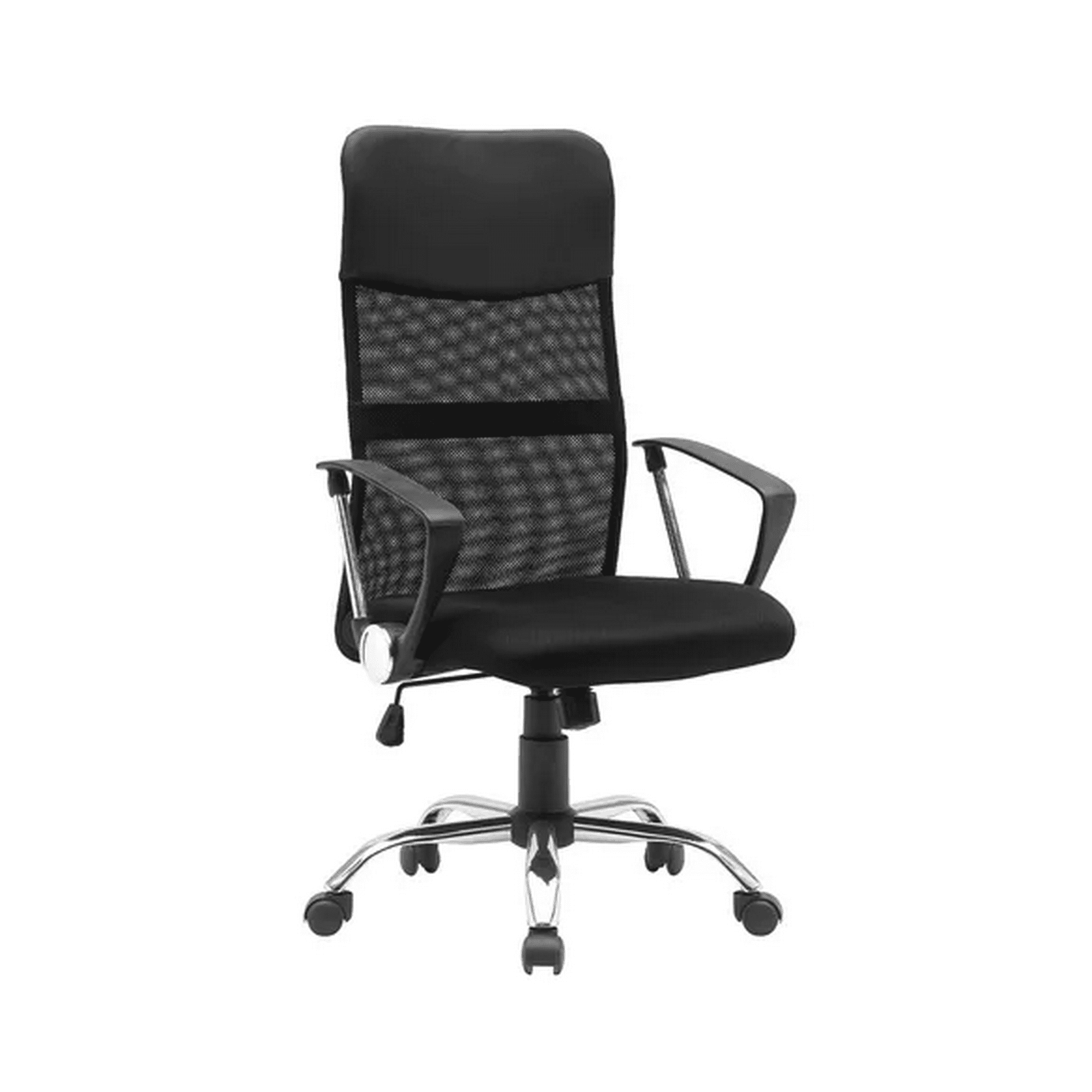 Genérico - Silla De Oficina Ergonómica Emilio Cuero Con Malla Color Negro