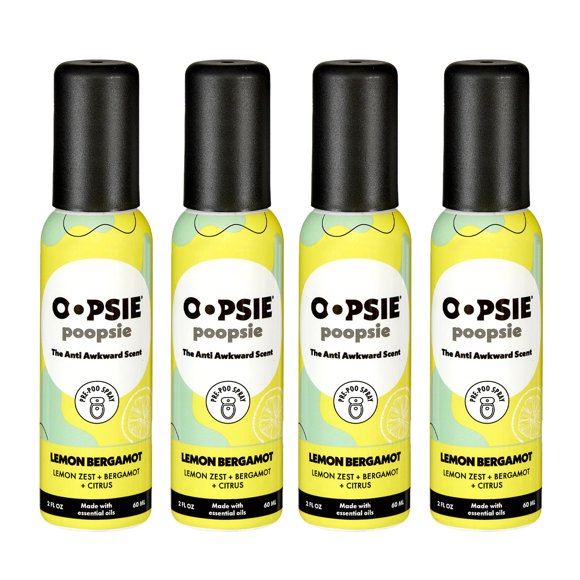 Set de regalo OOPSIE POOPSIE, limón y bergamota, 60 ml, paquete de 4 unidades
