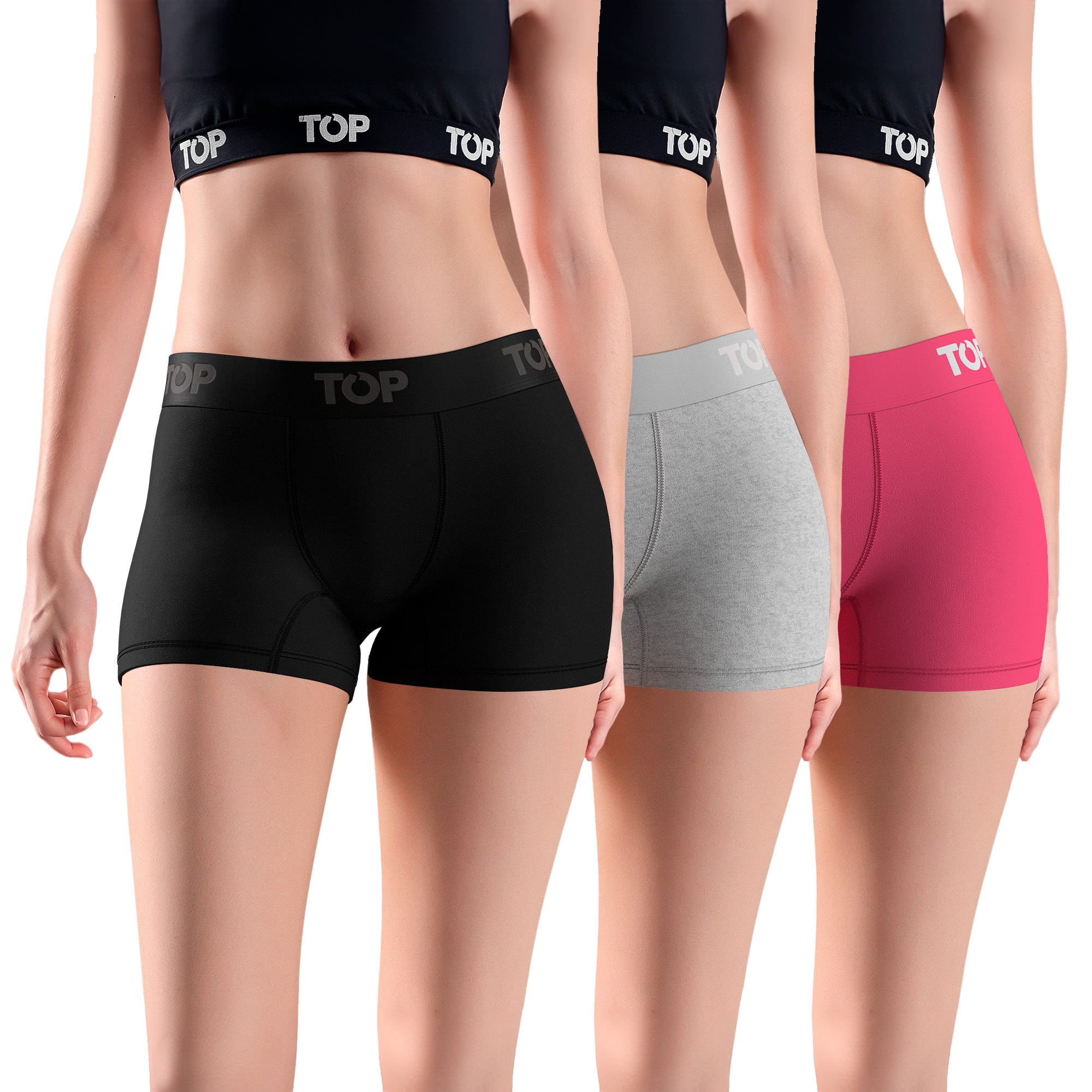 Top - Bóxer Corto Mujer Algodón Pack 3 C6