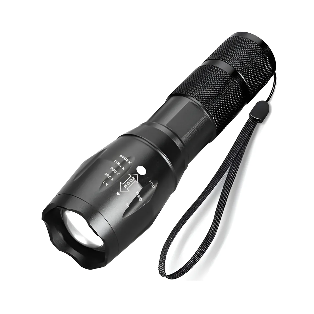 Genérico - Linterna Recargable Led 10000 Lumen T6 Zoom 5 Modos / Promot Blanco Negro