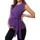 thumbnail image 4 of INSPIRE CHIC Blusa de Maternidad para Mujer con Lazo en la Cintura, Mangas Cortas, Verano, Oficina, Trabajo, Talla XX-Large, Púrpura, 4 of 6