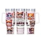 thumbnail image 1 of Gato Gruñón Vaso aislado de acero inoxidable con asa, diseño temático, regalo para familia, amigos y fans; incluye pajita y encaja en el portavasos estándar, 40 oz, 1 of 6