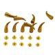 thumbnail image 1 of 10 juegos de cono curvo Screwback Studs remaches para cuero DIY Praft Punk Gold, 1 of 5