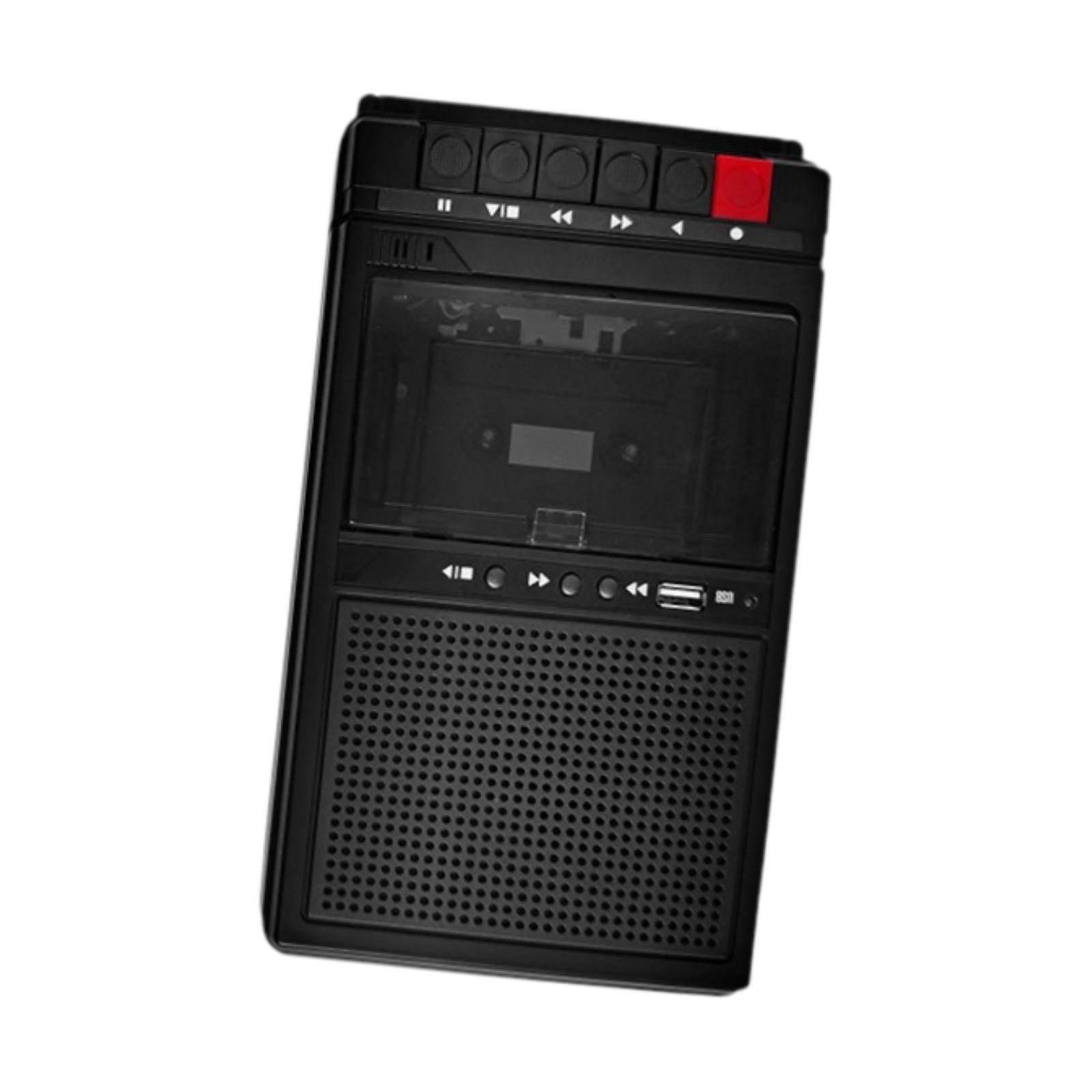 Magideal - Reproductor De Cassette Portátil Con Altavoz Incorporado Función Multiusos Conexión Para Auriculares Regalo Ideal Para Cumpleaños Adecuado Para Músic Negro