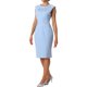 thumbnail image 4 of INSPIRE CHIC Vestido de Tubo para Mujer con Cuello Plisado Vestidos de Lápiz para el Trabajo M Azul Claro, 4 of 6