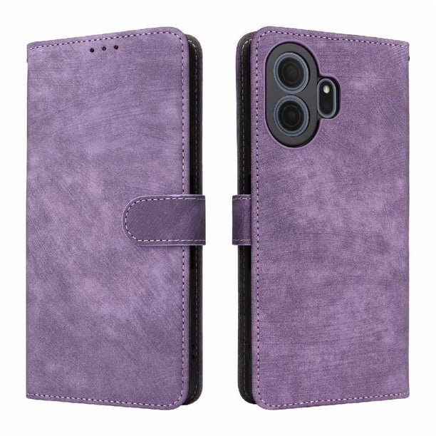 Funda Billetera para TCL NxtPaper 70 Pro 5G con Soporte - Cartera de Cuero con Ranuras Morado