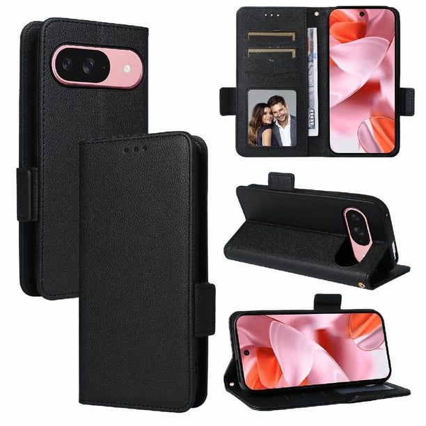 Funda Cartera para Google Pixel 10 Tapa Flip con Ranuras y Soporte Negro