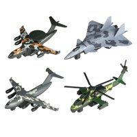 Bothyi - 4X Aleación Diecast Metal Jet Plane Pullback Mecanismo Fighter Toys Camo