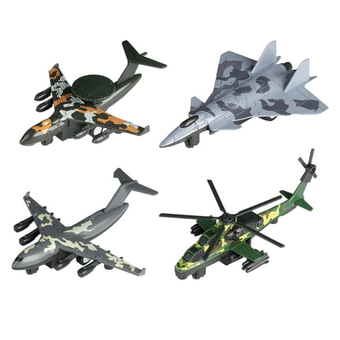 Bothyi - 4X Aleación Diecast Metal Jet Plane Pullback Mecanismo Fighter Toys Camo