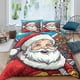 thumbnail image 1 of Juegos de ropa de cama con estampado 3D de Papá Noel, con fundas de almohada, juego de funda nórdica de microfibra suave de 3 piezas, funda de edredón con cremallera para anuncio, 1 of 3