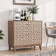 thumbnail image 2 of 31.5-inch geometric design sideboard, a decorative cabinet with 2 doors and adjustable shelves, a wooden decorative cabinet with storage space, suitable for living room, kitchen, and dining room., 2 of 3
