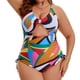 thumbnail image 1 of Agnes Orinda Traje de Baño de Una Pieza para Mujer de Talla Grande Estampado con Tirantes Cruzados Control de Abdomen Monokini L Geométrico Multicolor, 1 of 8