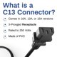 thumbnail image 2 of Cable de alimentación UNC C13 a C14 de 1,2 m, 10 A, rojo, paquete de 20, 2 of 9