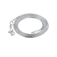 Fershop - Cadena Plateada Tipo Serpiente 50 Cm