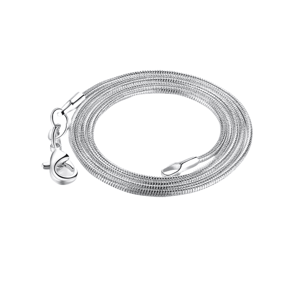 Fershop - Cadena Plateada Tipo Serpiente 70 Cm