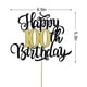 thumbnail image 2 of Decoración para tartas Leetaivie Happy 100th Birthday con purpurina negra y dorada, 2 of 6
