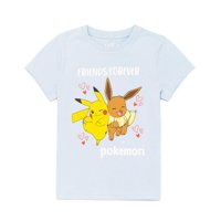 Camiseta Pokémon Para Niñas Y Niños Pikachu Eevee Azul 7-8 Años
