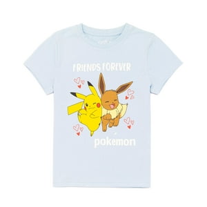 Camiseta Pokémon Para Niñas Y Niños Pikachu Eevee Azul 7-8 Años