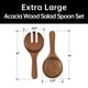 thumbnail image 3 of Juego de ensaladeras KITEISCAT de cristal extra grande con madera de acacia, 3 of 7