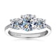 thumbnail image 1 of Anillos de Moissanita de 3 Cttw para Mujer Color D VVS1 Anillo de Compromiso de Tres Piedras Banda de Anillo de Boda de Diamante de Plata Esterlina 925 Talla 4-10, 1 of 9