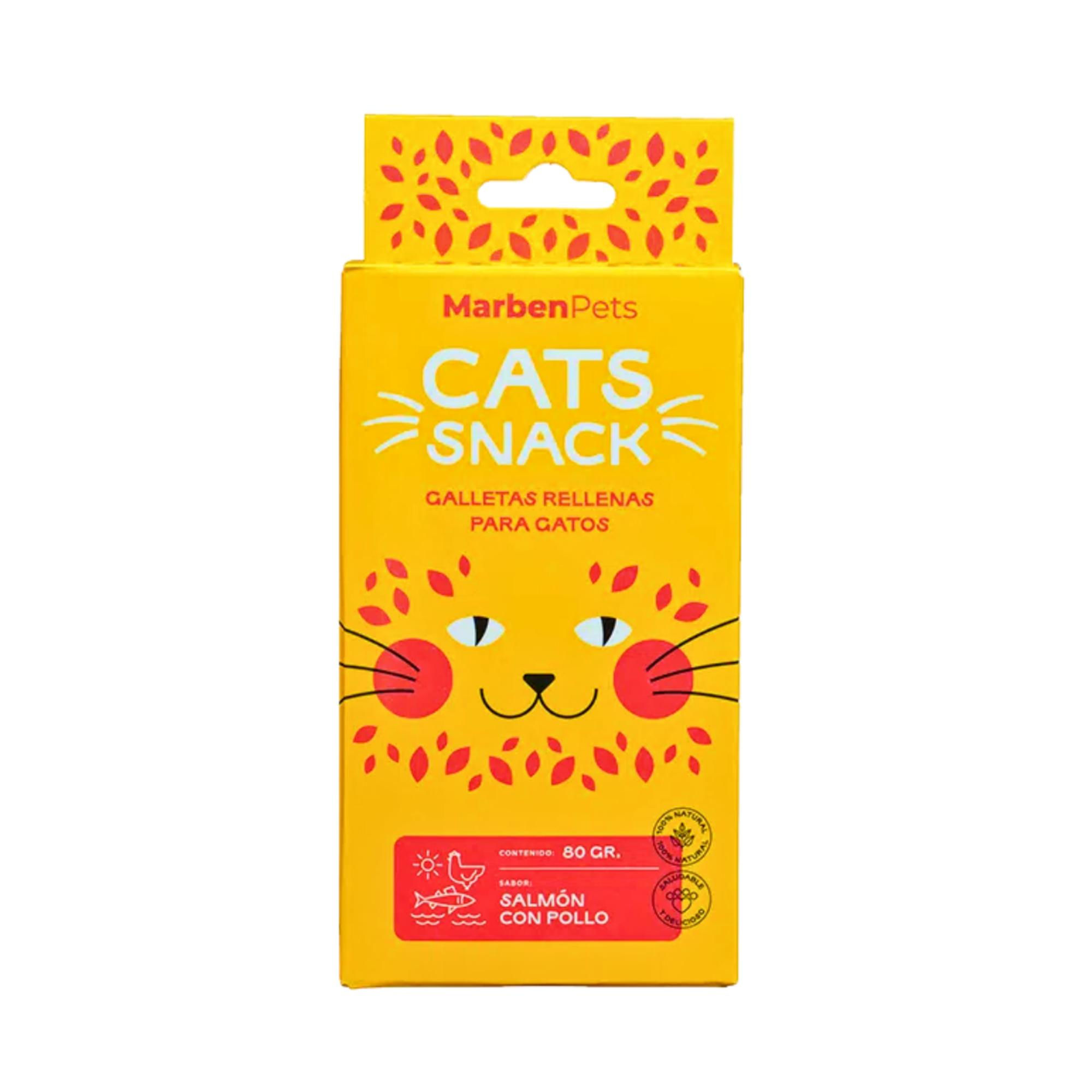 Cats Snack - Galleta Rellena Gato Sabor Salmon Con Pollo Caja