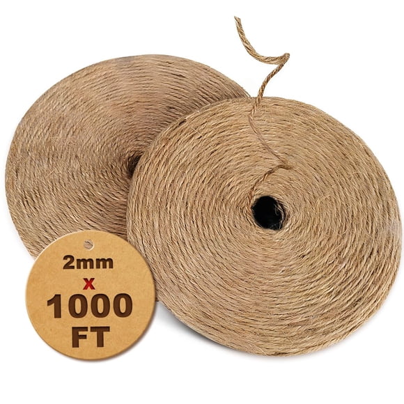 Cordel de yute natural de 2 mm PerkDecor, 305 m, a granel