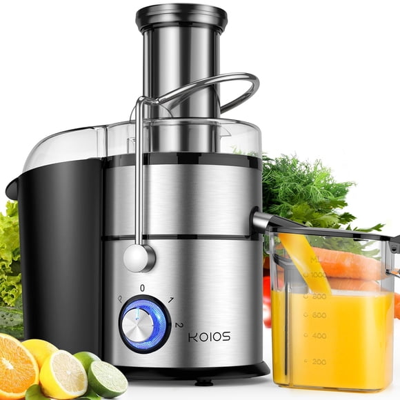Exprimidor centrífugo KOIOS 1300W con canal de alimentación de 8 cm, 35 oz