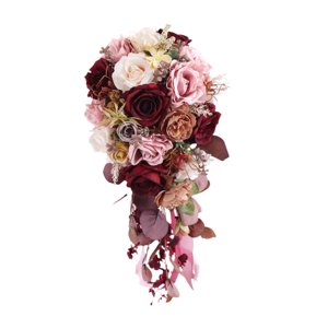 Magideal - Bouquet De Boda Para La Novia Flores Artificiales Decorativas Bouquet Nupcial Elegante Para Centros De Mesa De Boda Decoración De Graduación