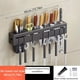 thumbnail image 1 of 1pc Knife Rack, Wall-mounted Knife Holder With Chopsticks Barrel, Multifunctional Carbon Steel Storage Rack, Kitchen Punch-free Rack With Hooks, Kitchen Storage Organization, Kitchen Accessories, 1 of 5