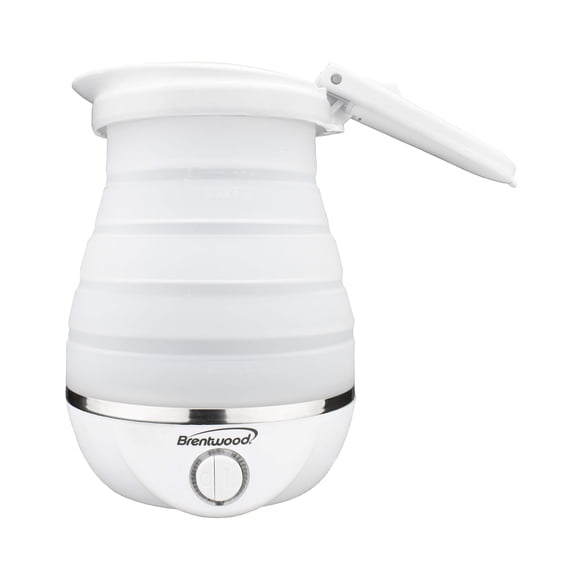 Hervidor de viaje Brentwood KT-1508W, 0,8 L, doble voltaje, blanco