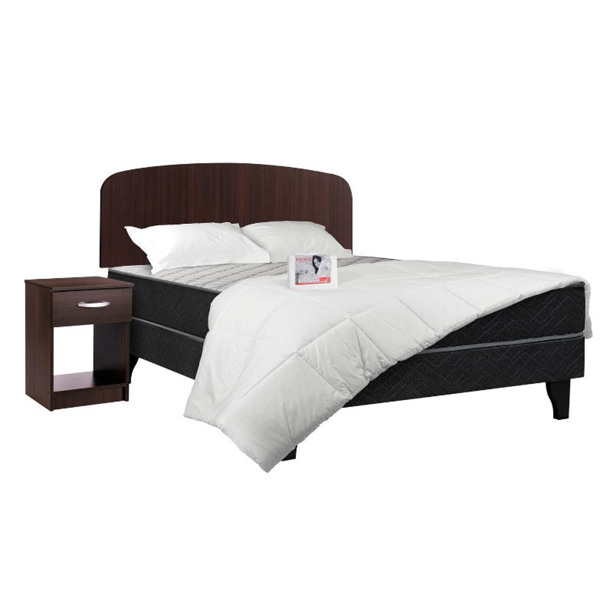 Cama Europea Apolo Black Full Base Normal