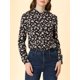 thumbnail image 5 of INSPIRE CHIC Camisa de Mujer con Botones, Manga Larga, Cuello en Punta, Estampado Floral Ditsy, Talla XL, Negro-Rosa Floral, 5 of 8