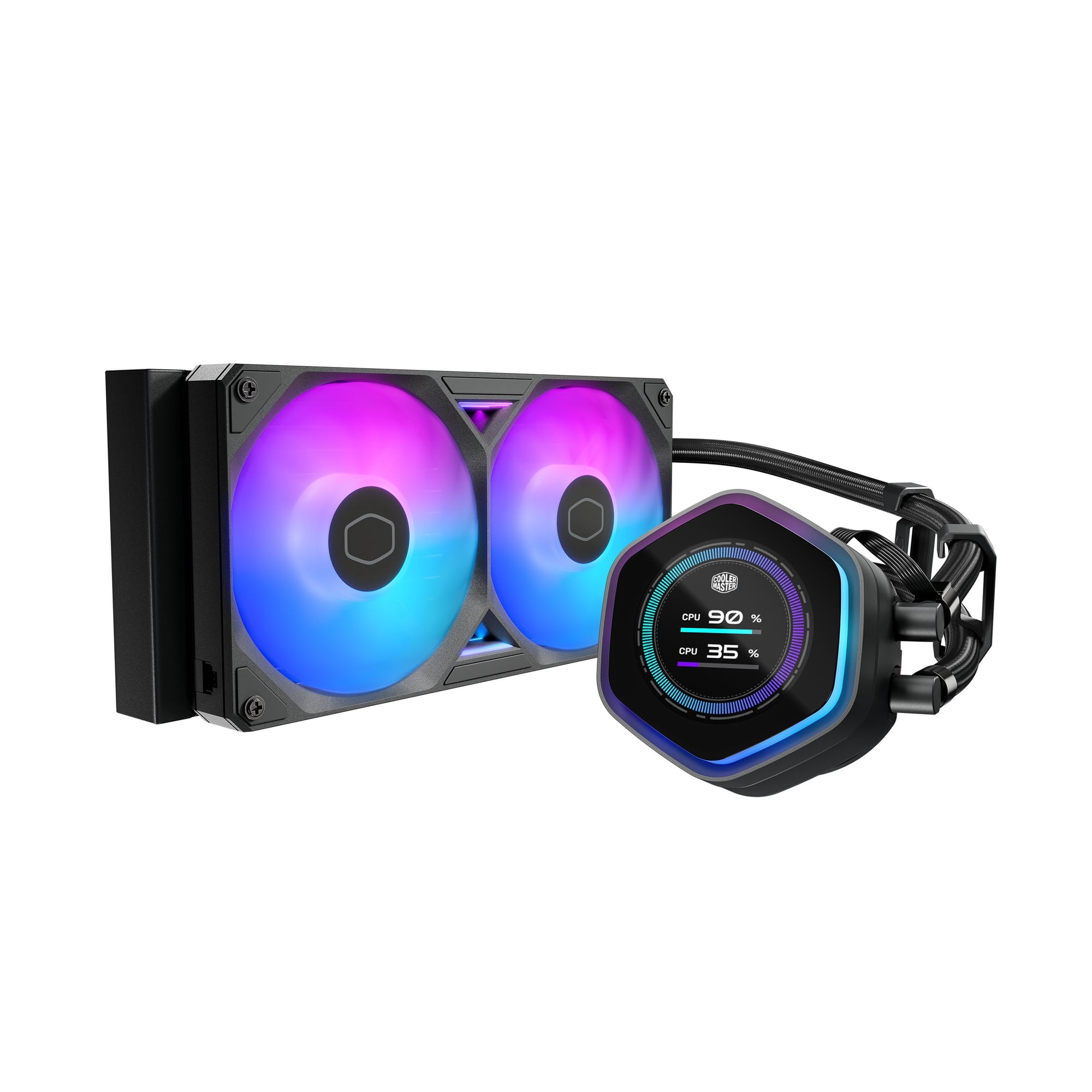 Refrigeración Líquida Cooler Master Masterliquid Atmos Ii 240mm, 2 Ventiladores, Lcd, Negro